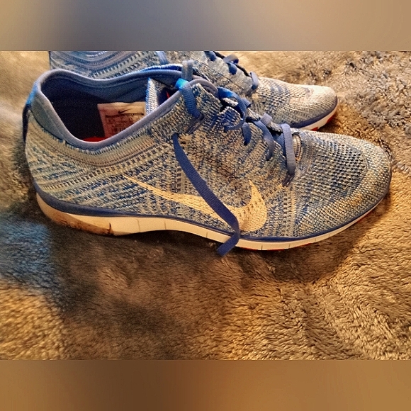 Electric Blue Nike Free Transform Flynit 2018 Womens Size 9.5 - Like New! - Picture 2 of 10